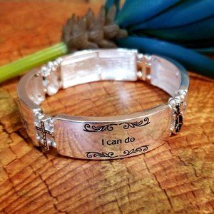 Bracelet. 'I Can Do Everything Through Him...". Phil 4:13. Silver.